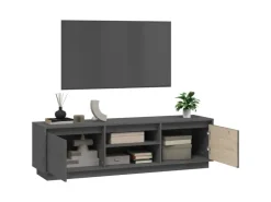 vidaXL TV-Schrank Grau 140x35x40 cm Massivholz Kiefür