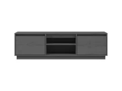 vidaXL TV-Schrank Grau 140x35x40 cm Massivholz Kiefür