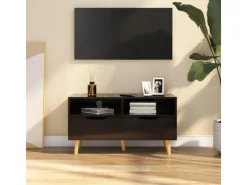 vidaXL TV-Schrank Hochglanz-Schwarz 90x40x48,5 cm Holzwerkstoff