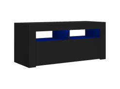 vidaXL TV-Schrank mit LED-Beleuchtung Schwarz 90x35x40 cm