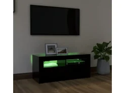 vidaXL TV-Schrank mit LED-Beleuchtung Schwarz 90x35x40 cm