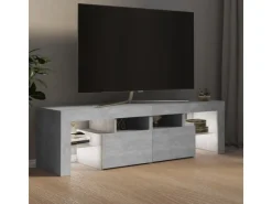 vidaXL TV-Schrank mit LED-Beleuchtung Betongrau 140x36,5x40 cm