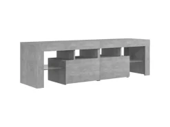 vidaXL TV-Schrank mit LED-Beleuchtung Betongrau 140x36,5x40 cm