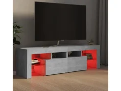 vidaXL TV-Schrank mit LED-Beleuchtung Betongrau 140x36,5x40 cm