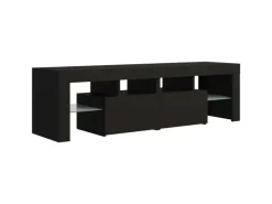 vidaXL TV-Schrank mit LED-Beleuchtung Schwarz 140x36,5x40 cm