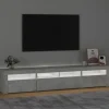 vidaXL TV-Schrank mit LED-Leuchten Betongrau 210x35x40 cm