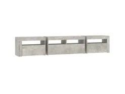 vidaXL TV-Schrank mit LED-Leuchten Betongrau 210x35x40 cm
