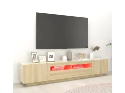 vidaXL TV-Schrank mit LED-Leuchten Sonoma-Eiche 200x35x40 cm* Wohnwände|TV-Wände