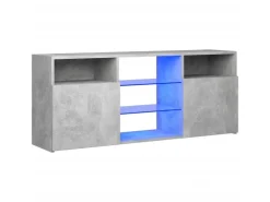 vidaXL TV-Schrank mit LED-Leuchten Betongrau 120x30x50 cm* TV-Wände