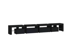 vidaXL TV-Schrank mit LED-Leuchten Schwarz 260x36,5x40 cm* TV-Wände|Wohnwände