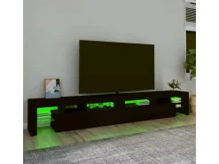 vidaXL TV-Schrank mit LED-Leuchten Schwarz 260x36,5x40 cm* TV-Wände|Wohnwände
