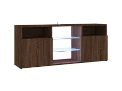 vidaXL TV-Schrank mit LED-Leuchten Braun Eichen-Optik 120x30x50 cm* Wohnwände