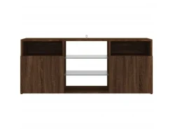 vidaXL TV-Schrank mit LED-Leuchten Braun Eichen-Optik 120x30x50 cm* Wohnwände