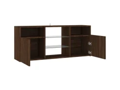 vidaXL TV-Schrank mit LED-Leuchten Braun Eichen-Optik 120x30x50 cm* Wohnwände