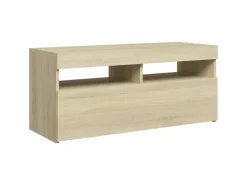 vidaXL TV-Schrank mit LED-Leuchten Sonoma-Eiche 90x35x40 cm