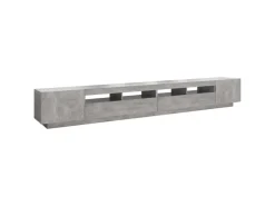 vidaXL TV-Schrank mit LED-Leuchten Betongrau 300x35x40 cm