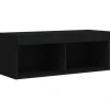 vidaXL TV-Schrank mit LED-Leuchten Schwarz 80x30x30 cm* Wohnwände
