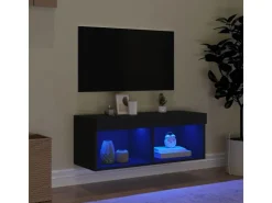 vidaXL TV-Schrank mit LED-Leuchten Schwarz 80x30x30 cm* Wohnwände