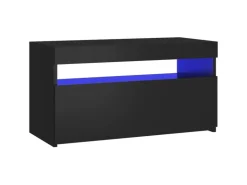 vidaXL TV-Schrank mit LED-Leuchten Schwarz 75x35x40 cm* Wohnwände|TV-Wände