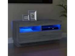 vidaXL TV-Schrank mit LED-Leuchten Grau Sonoma 80x35x40 cm* Wohnwände|TV-Wände