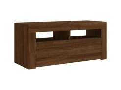 vidaXL TV-Schrank mit LED-Leuchten Braun Eichen-Optik 90x35x40 cm Modell 2* Wohnwände