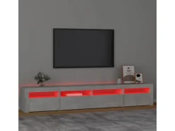 vidaXL TV-Schrank mit LED-Leuchten Betongrau 240x35x40 cm 3