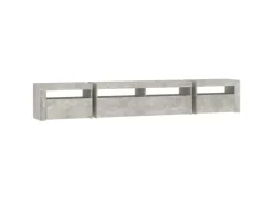 vidaXL TV-Schrank mit LED-Leuchten Betongrau 240x35x40 cm 3
