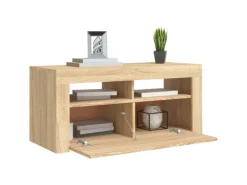 vidaXL TV-Schrank mit LED-Leuchten Sonoma-Eiche 90x35x40 cm Modell 1* TV-Wände|Wohnwände