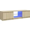 vidaXL TV-Schrank mit LED-Leuchten Sonoma-Eiche 140x40x35,5 cm* Wohnwände|TV-Wände