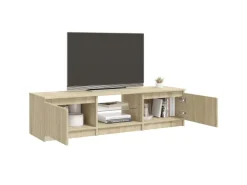 vidaXL TV-Schrank mit LED-Leuchten Sonoma-Eiche 140x40x35,5 cm* Wohnwände|TV-Wände