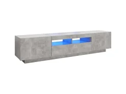 vidaXL TV-Schrank mit LED-Leuchten Betongrau 180x35x40 cm 2* TV-Wände