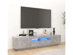 vidaXL TV-Schrank mit LED-Leuchten Betongrau 180x35x40 cm 2* TV-Wände