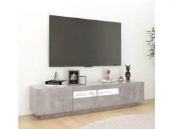 vidaXL TV-Schrank mit LED-Leuchten Betongrau 180x35x40 cm 2* TV-Wände