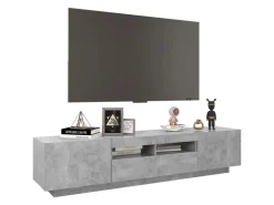vidaXL TV-Schrank mit LED-Leuchten Betongrau 180x35x40 cm 2* TV-Wände