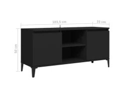 vidaXL TV-Schrank mit Metallbeinen Schwarz 103,5x35x50 cm* Wohnwände|TV-Wände
