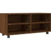 vidaXL TV-Schrank mit Rollen Braun Eiche 90x35x35 cm Holzwerkstoff