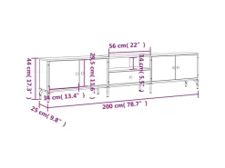 vidaXL TV-Schrank mit Schublade Sonoma-Eiche 200x25x44cm Holzwerkstoff* Wohnwände|TV-Wände