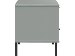 vidaXL TV-Schrank OSLO mit Metallbeinen Grau Massivholz Kiefür Modell 3