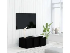 vidaXL TV-Schrank Schwarz 80x34x30 cm Holzwerkstoff