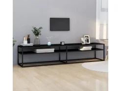 vidaXL TV-Schrank Schwarz 200x40x40,5 cm Hartglas