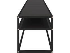 vidaXL TV-Schrank Schwarz 200x40x40,5 cm Hartglas
