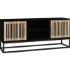 vidaXL TV-Schrank Schwarz 105x30x45 cm Holzwerkstoff und Eisen* TV-Wände