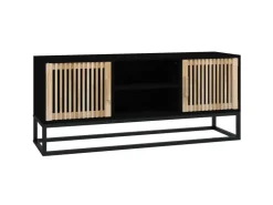 vidaXL TV-Schrank Schwarz 105x30x45 cm Holzwerkstoff und Eisen* TV-Wände