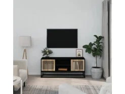 vidaXL TV-Schrank Schwarz 105x30x45 cm Holzwerkstoff und Eisen* TV-Wände