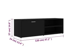 vidaXL TV-Schrank Schwarz 120x34x37 cm Holzwerkstoff Modell 1