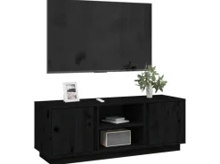 vidaXL TV-Schrank Schwarz 110x35x40,5 cm Massivholz Kiefür Modell 1