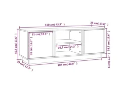 vidaXL TV-Schrank Schwarz 110x35x40,5 cm Massivholz Kiefür Modell 1
