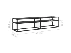 vidaXL TV-Schrank Schwarz 180x40x40,5 cm Hartglas* Wohnwände|TV-Wände