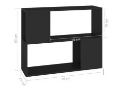 vidaXL TV-Schrank Schwarz 80x24x63 cm Holzwerkstoff* TV-Wände|Wohnwände