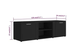 vidaXL TV-Schrank Schwarz 120x34x37 cm Holzwerkstoff* TV-Wände